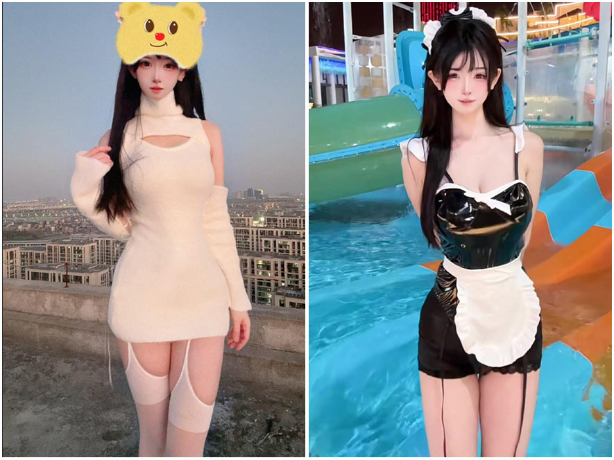 卿风白色泳装写真特写