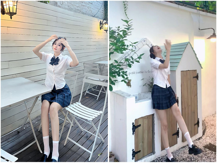 怼怼超凶JK制服写真生活照