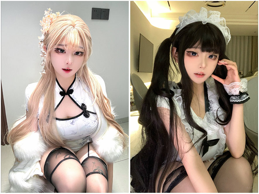 无情颖少白色紧身T恤自拍生活照