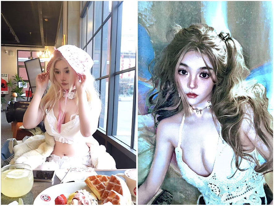 小徐崽子白色吊带裙窗边光影写真