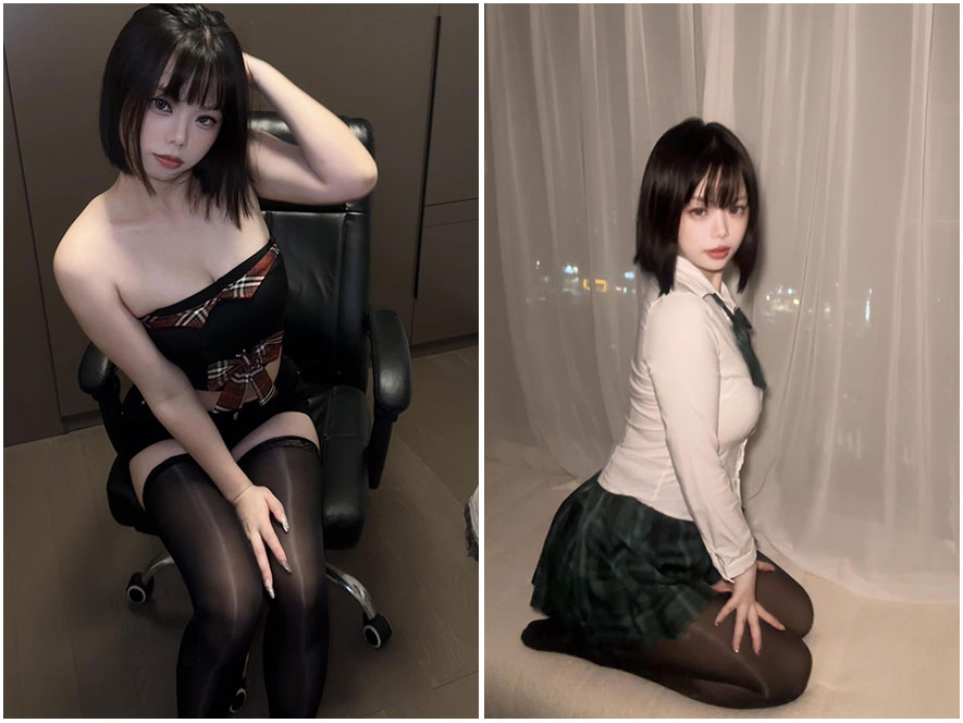 抖音网红小瑾居家风微透吊带私房照