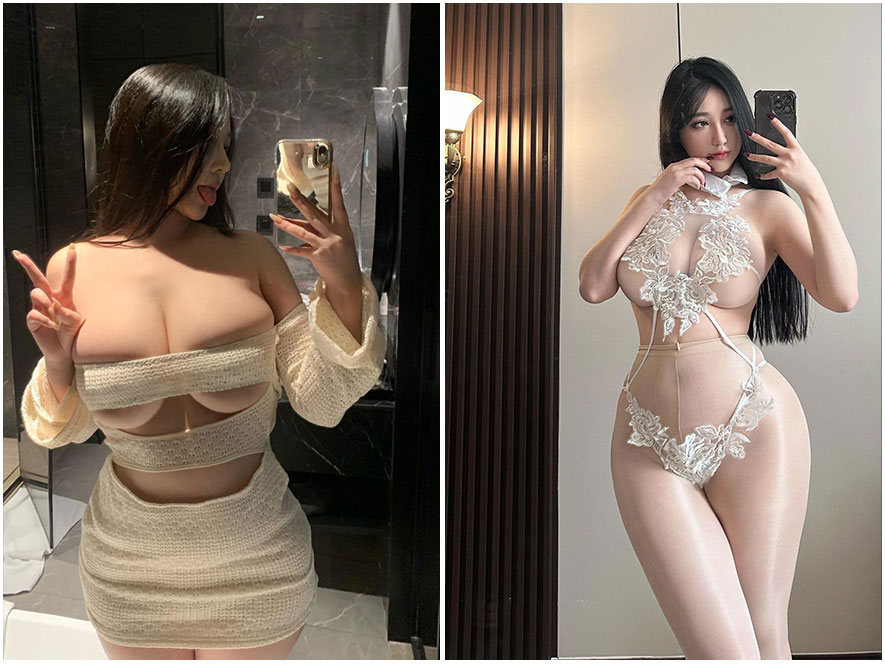 玫玫mm白色吊带睡裙居家唯美写真