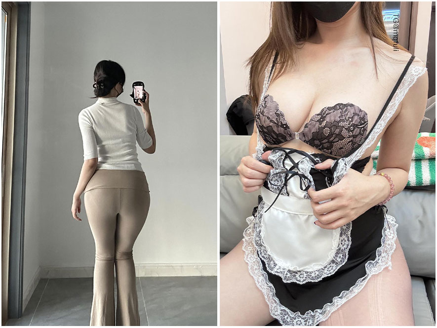 余珠珠微密圈性感背心展示姣好身材图