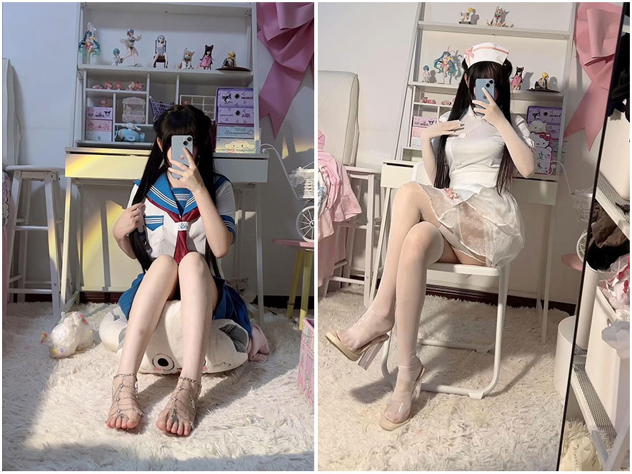 抖音网红小奶糯日系JK制服甜美写真