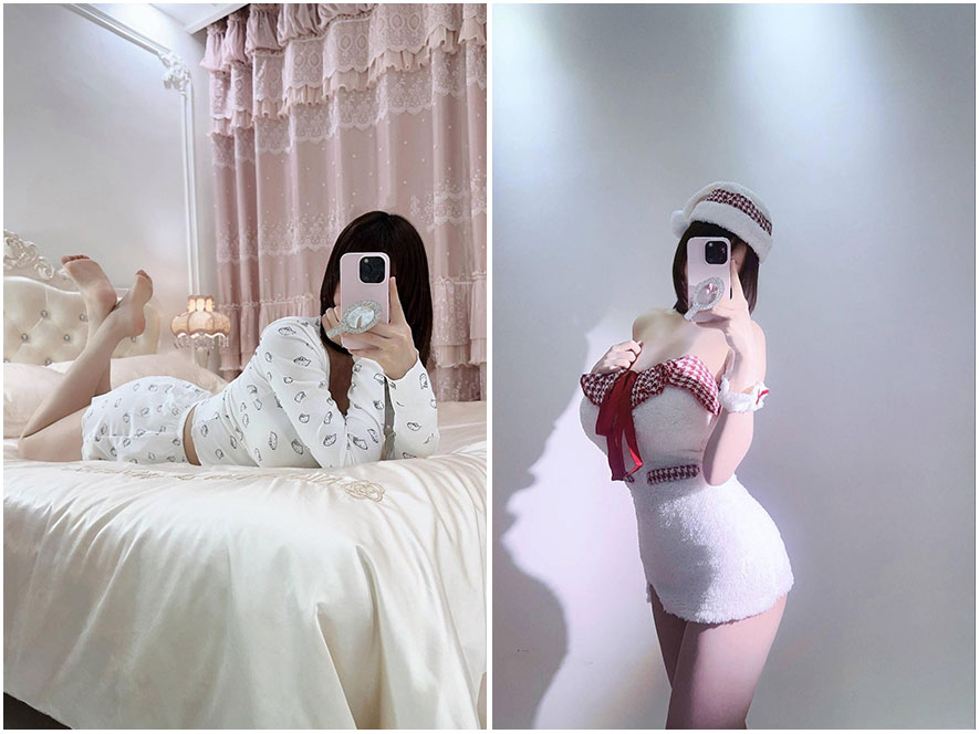 抖音网红春待月爱岛边泳衣全身大尺度摄影图