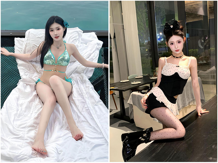 草莓熊啵啵岛遇海边性感泳装写真