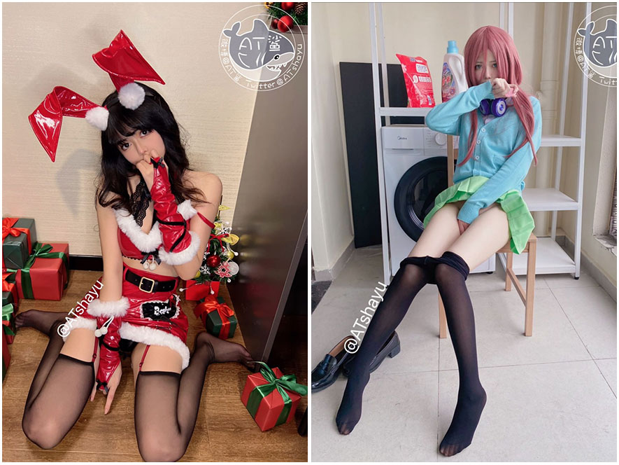 AT鲨性感制服私拍图片下载_万图屋