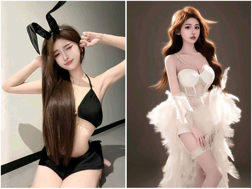 小狮子海边白色连衣裙写真展示清纯气质