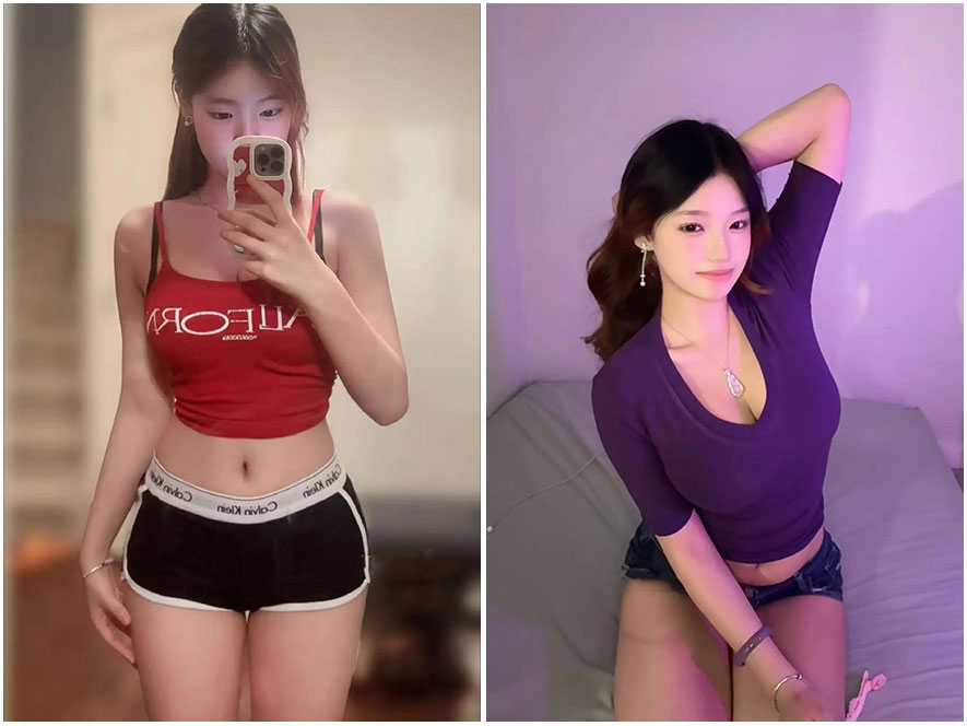 啃欣爽黑色紧身吊带私房写真展示