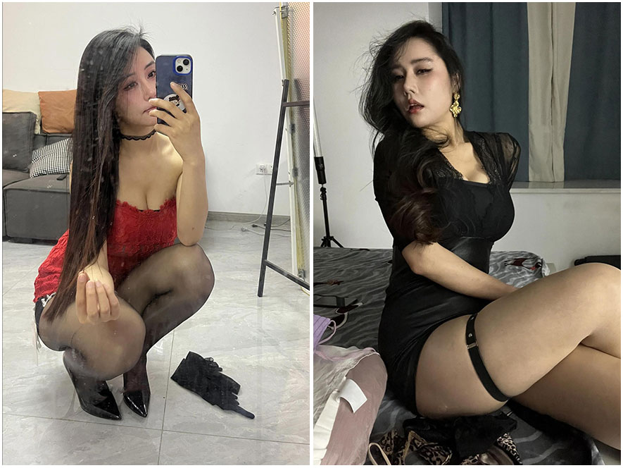 多吃生菜微密圈性感黑色打底私房照片