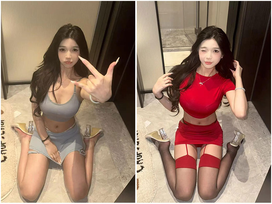 抖音网红兮困了惹火泳装写真原图