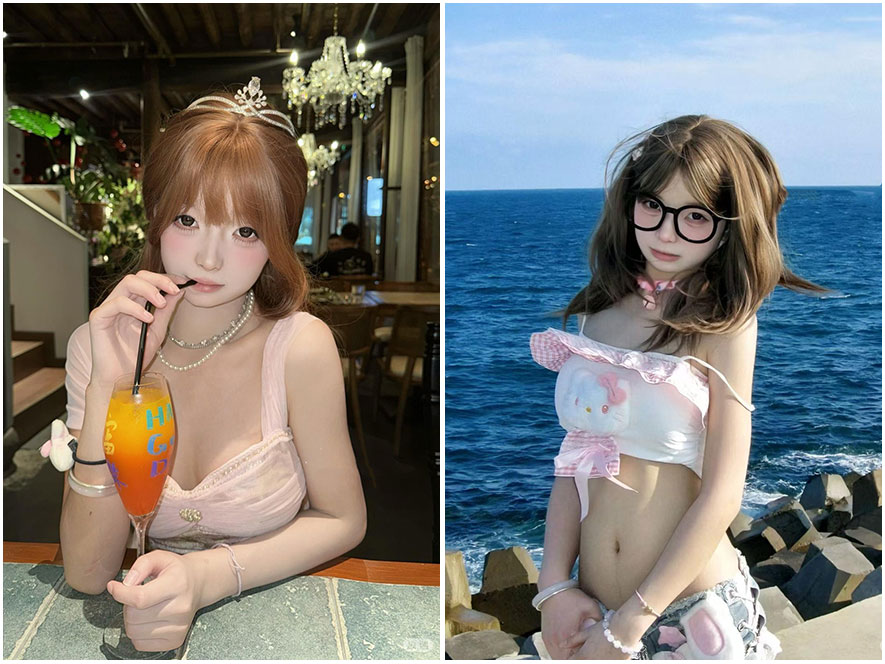 抖音网红呆呆鱼岛遇系列纯欲沙滩写真图片