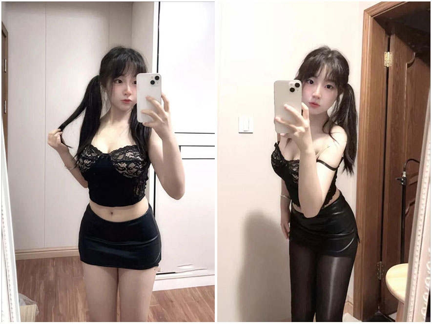 抖音网红小小紫菜清纯吊带写真
