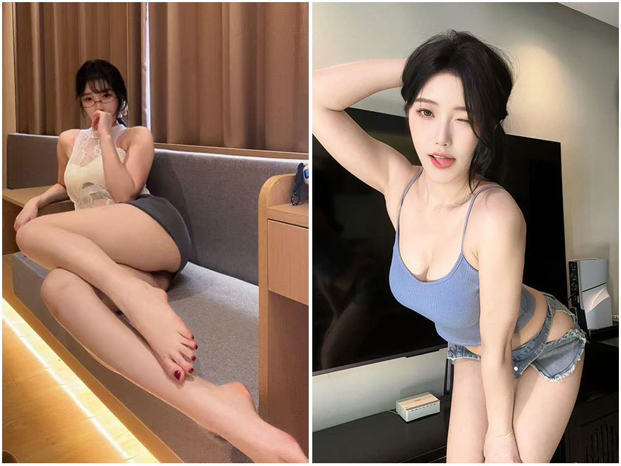 抖音圈圈在海滩上的休闲写真照